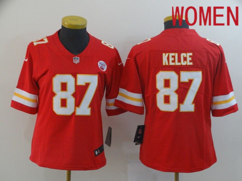 Women Kansas City Chiefs #87 Kelce Red Nike Vapor Untouchable Limited Player NFL Jerseys->kansas city chiefs->NFL Jersey